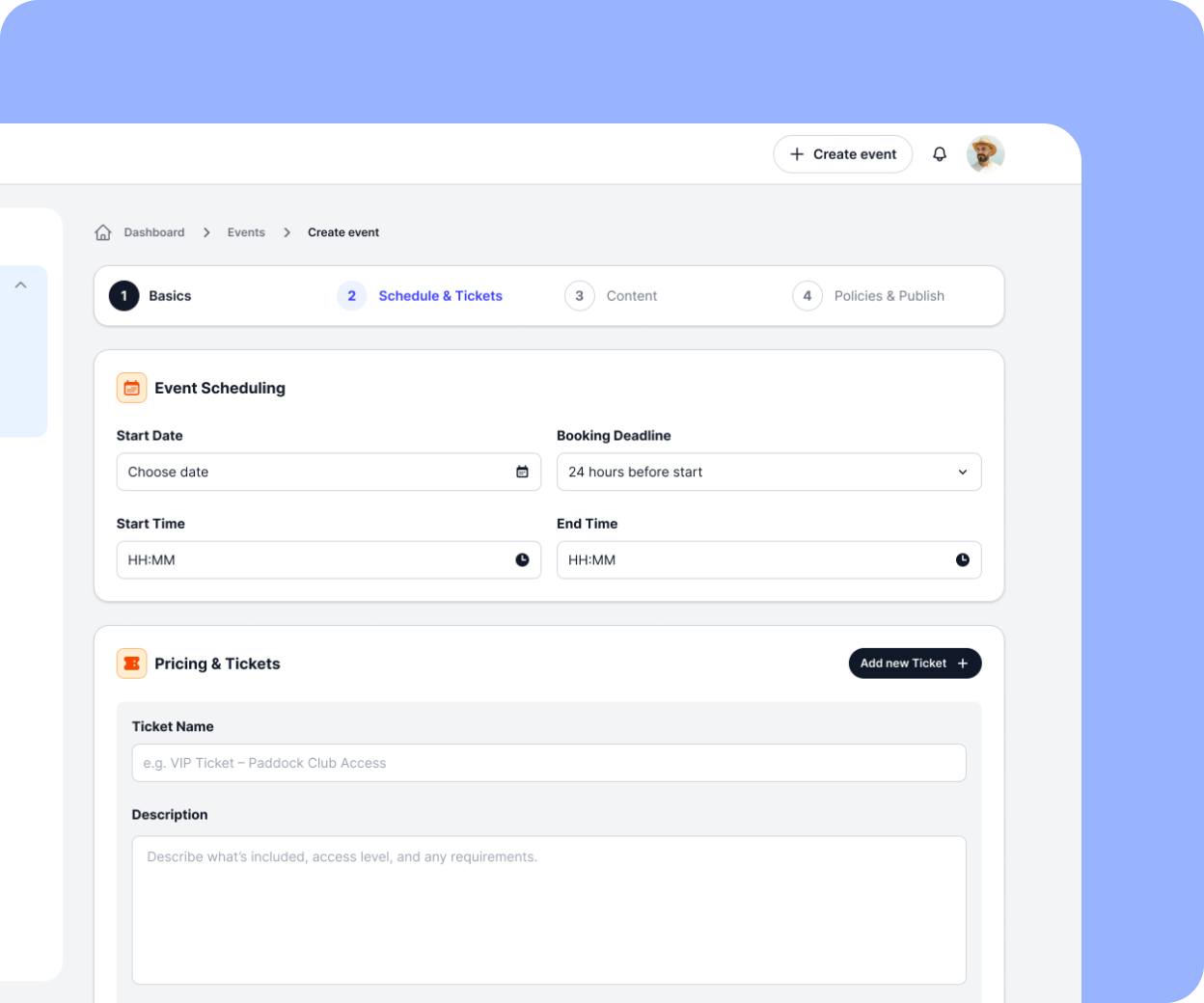 Image of a scheduling tickets